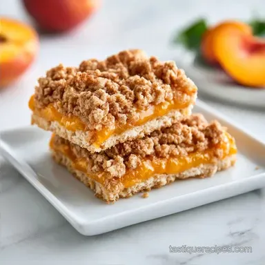 Peach Pie Crumb Bars with Rolled Oats