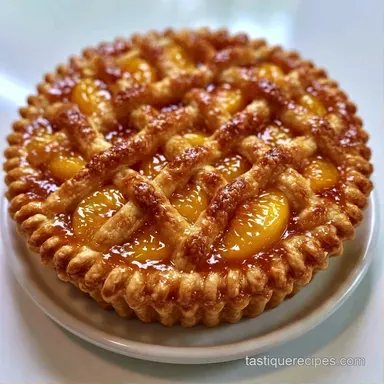 Perfect Peach Pie Recipe for 8 Servings Recipe Card