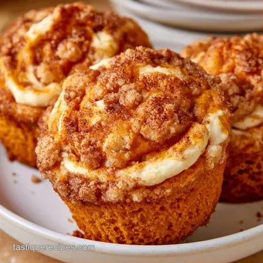 Pumpkin Cream Cheese Muffins in 40 Mins Recipe Card