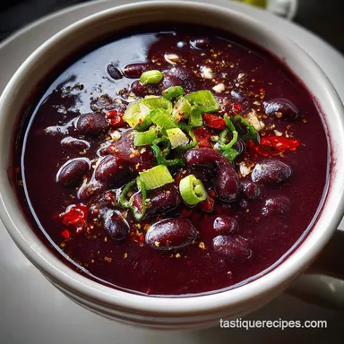 Purple Black Bean Soup Recipe in 30 Minutes Recipe Card