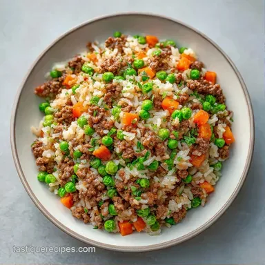 Quick Beef Skillet Dinner with Rice Recipe Card