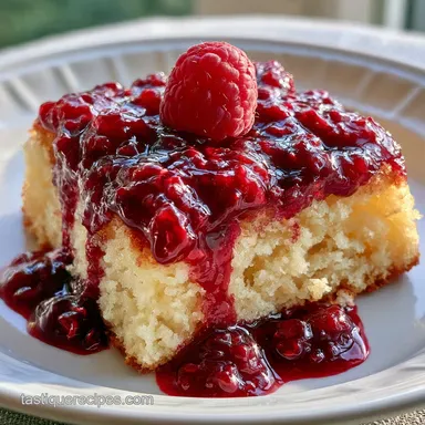 Raspberry Zinger Poke Cake with Cake Mix Recipe Card