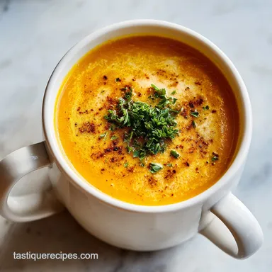 Roasted Creamy Carrot Soup for 4 Servings with Coconut Milk Recipe Card