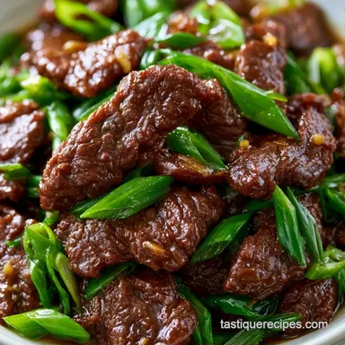 Savory Beef and Green Onions in 20 Min Recipe Card