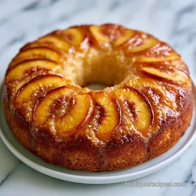 Simple Peach Yogurt Cake for 8 Slices Recipe Card