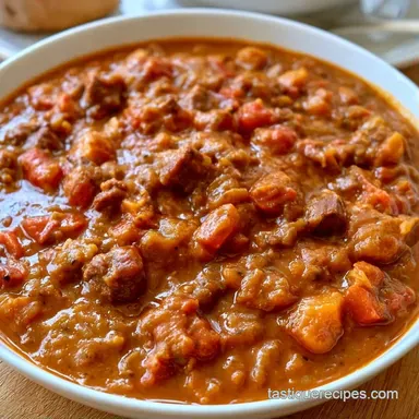 Slow Cooker Pumpkin Chili with Ground Beef Recipe Card