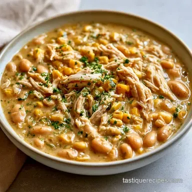 Slow Cooker White Chicken Chili (Dinner) Recipe Card