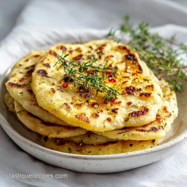 Spicy Potato Stuffed Flatbread for 4 Servings Recipe Card