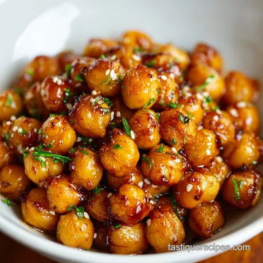 Sticky Sesame Chickpeas Recipe for 4 Servings Recipe Card