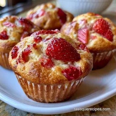 Strawberry Rhubarb Muffins in 45 Minutes Recipe Card