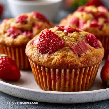 40-Minute Strawberry Rhubarb Muffins