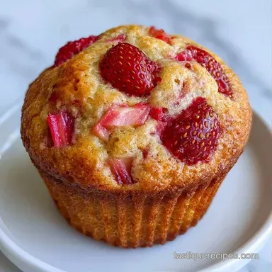 Strawberry Rhubarb Muffins for 12 Recipe Card