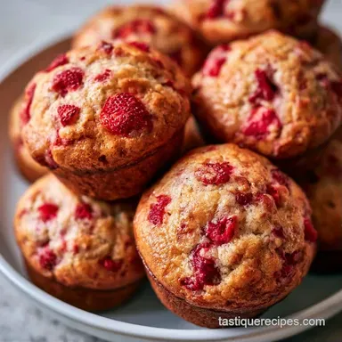 Strawberry Yogurt Muffins in 32 Minutes Recipe Card
