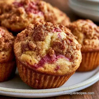 Rhubarb Muffins with Cinnamon Streusel Recipe Card