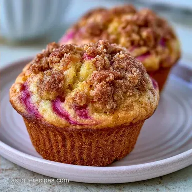 Rhubarb Muffins with Cinnamon Streusel