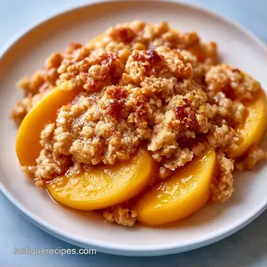 Summer Peach Crisp Recipe for 6 Servings Recipe Card