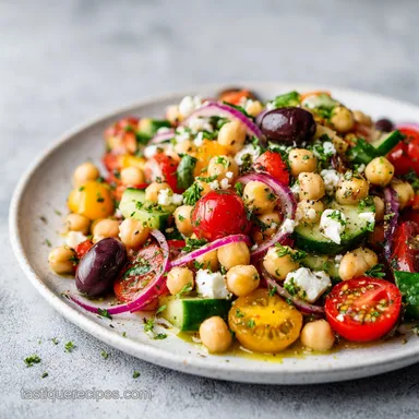 Chickpea Salad Recipe for 4 Servings Recipe Card