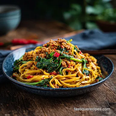 Vegan Dan Dan Noodles Recipe for 2 Servings Recipe Card
