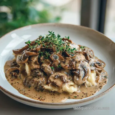 Vegan Mushroom Stroganoff for 4 Servings Recipe Card