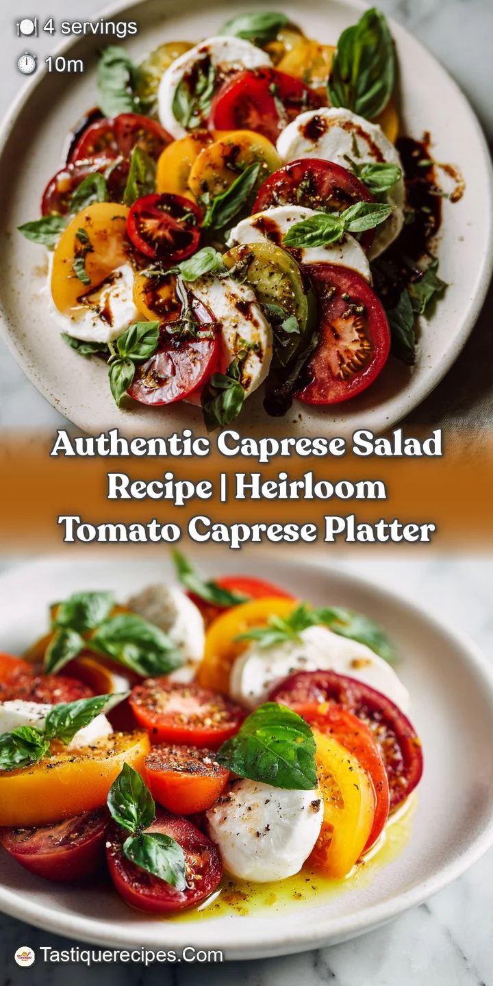 Juicy red tomato slices layered with soft white mozzarella and glistening green basil leaves.