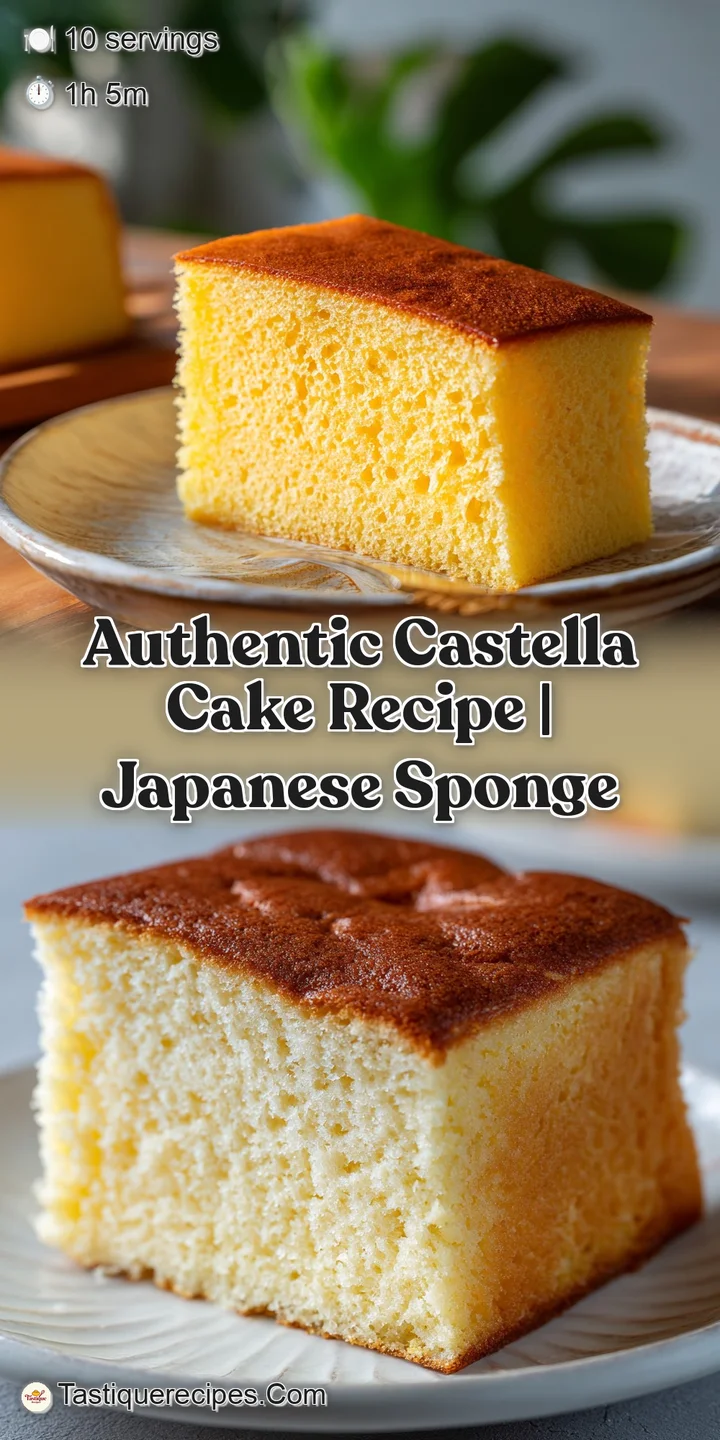 Close-up of soft, moist Castella cake; shows its fine texture and rich egg yolk color; an irresistible treat.