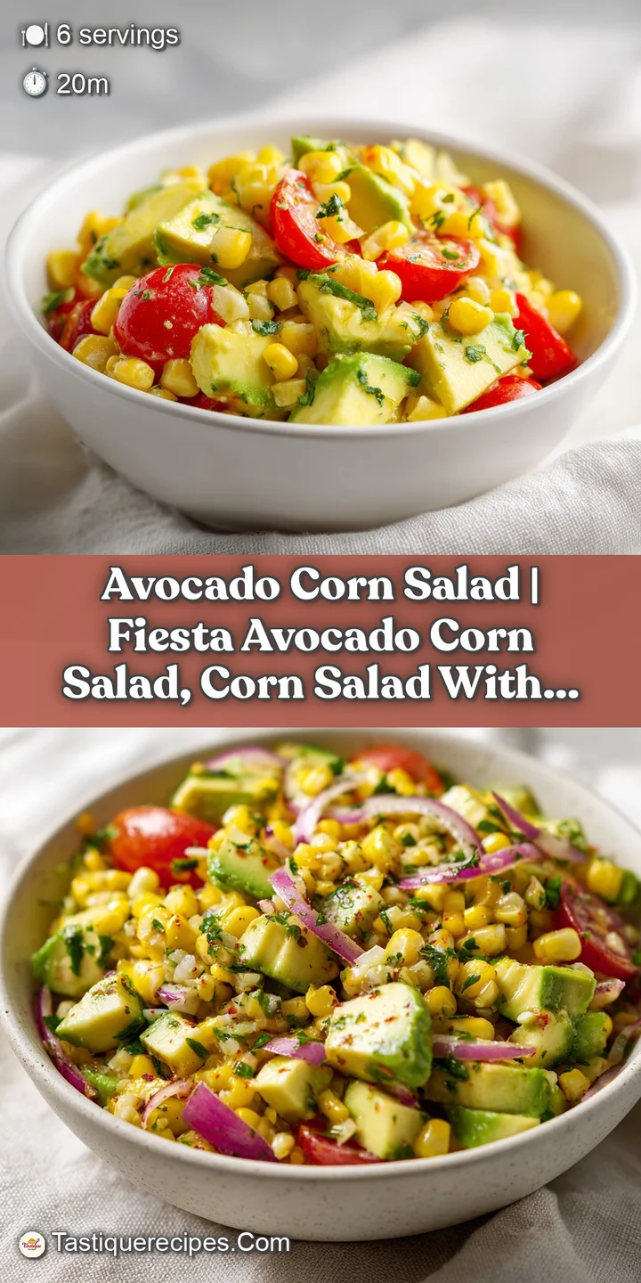 Close-up of creamy avocado chunks and sweet corn kernels, glistening with a light dressing