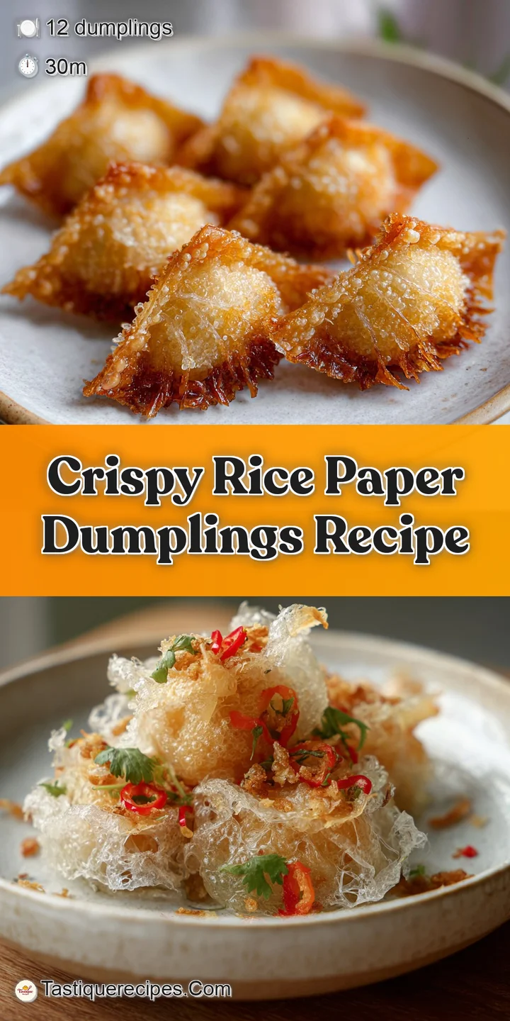 Close-up of a glistening rice paper dumpling with visible crispiness and a delicious, savory filling. Hints of fresh green...