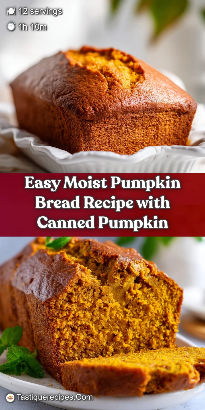 Close-up of pumpkin bread's tender, moist crumb with flecks of orange and brown, promising a warm, spiced flavor.