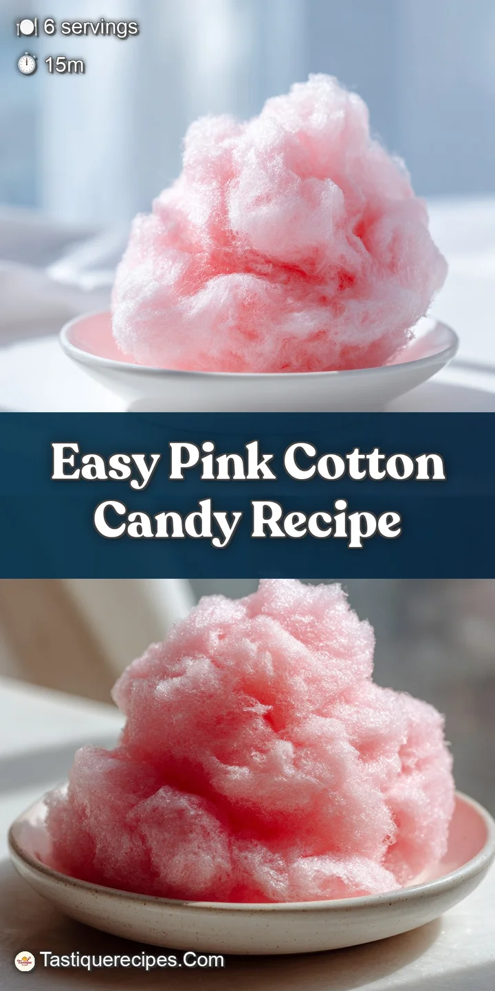 Close-up of spun sugar strands, a web of delicate pink threads. Soft focus highlights the airy texture and vibrant color.