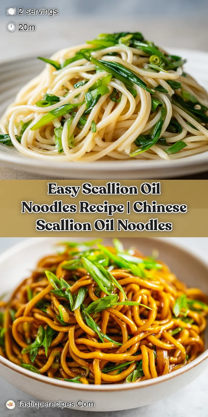 Close-up reveals glossy noodles intertwined with bright scallions and crispy shallots, promising a flavorful, savory bite.