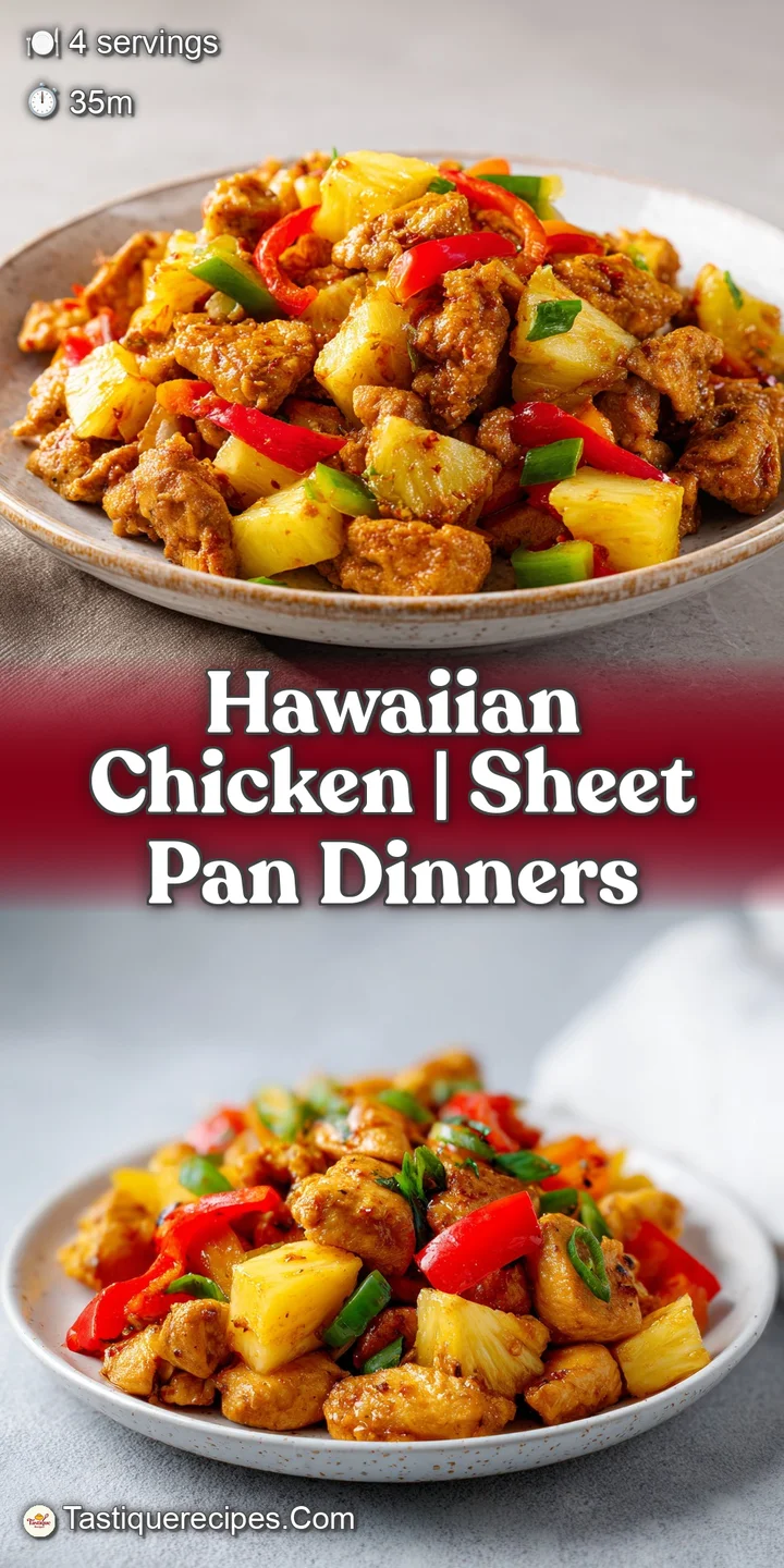 A close-up of glistening, caramelized chicken glaze dripping over a juicy yellow pineapple chunk and red pepper.