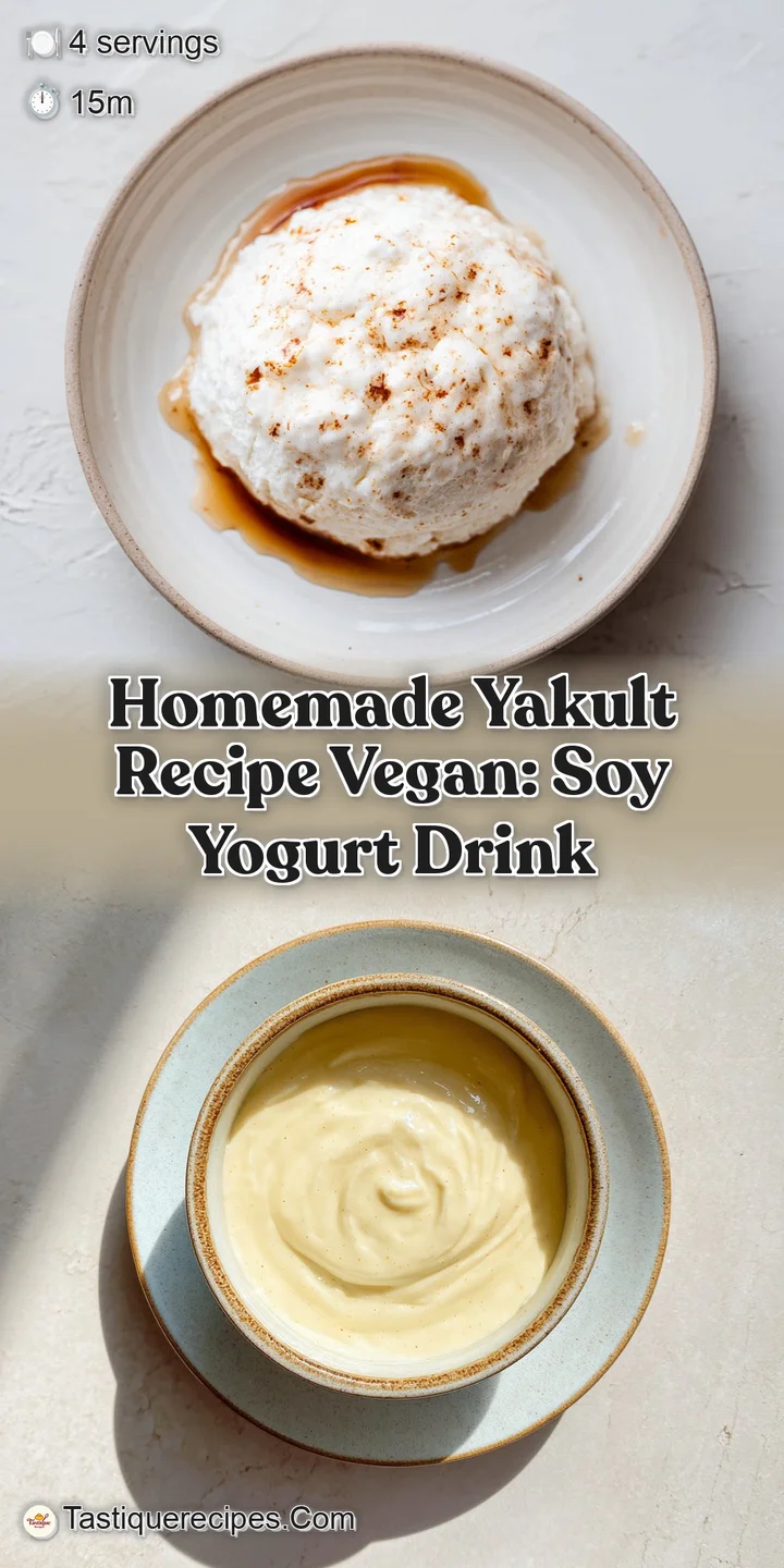 Close-up of a small, translucent bottle of homemade Yakult alternative, showcasing its milky texture and inviting, slightl...