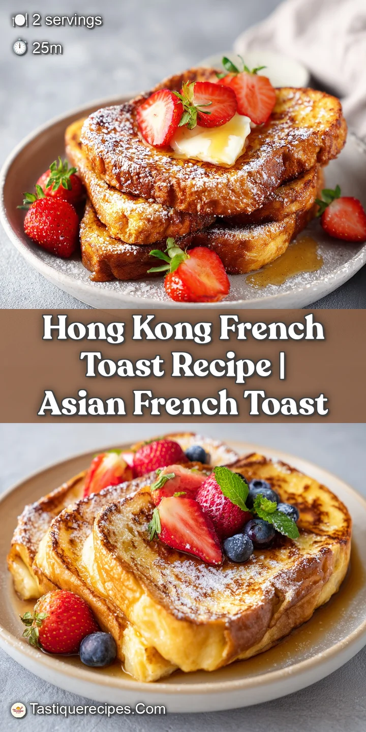 Close-up of golden, crispy Hong Kong French toast soaked in syrup, glistening and ready to eat. Butter melting.