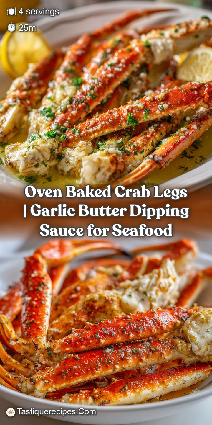 Close-up of plump crab leg meat coated in rich, bubbly garlic butter, with char marks.