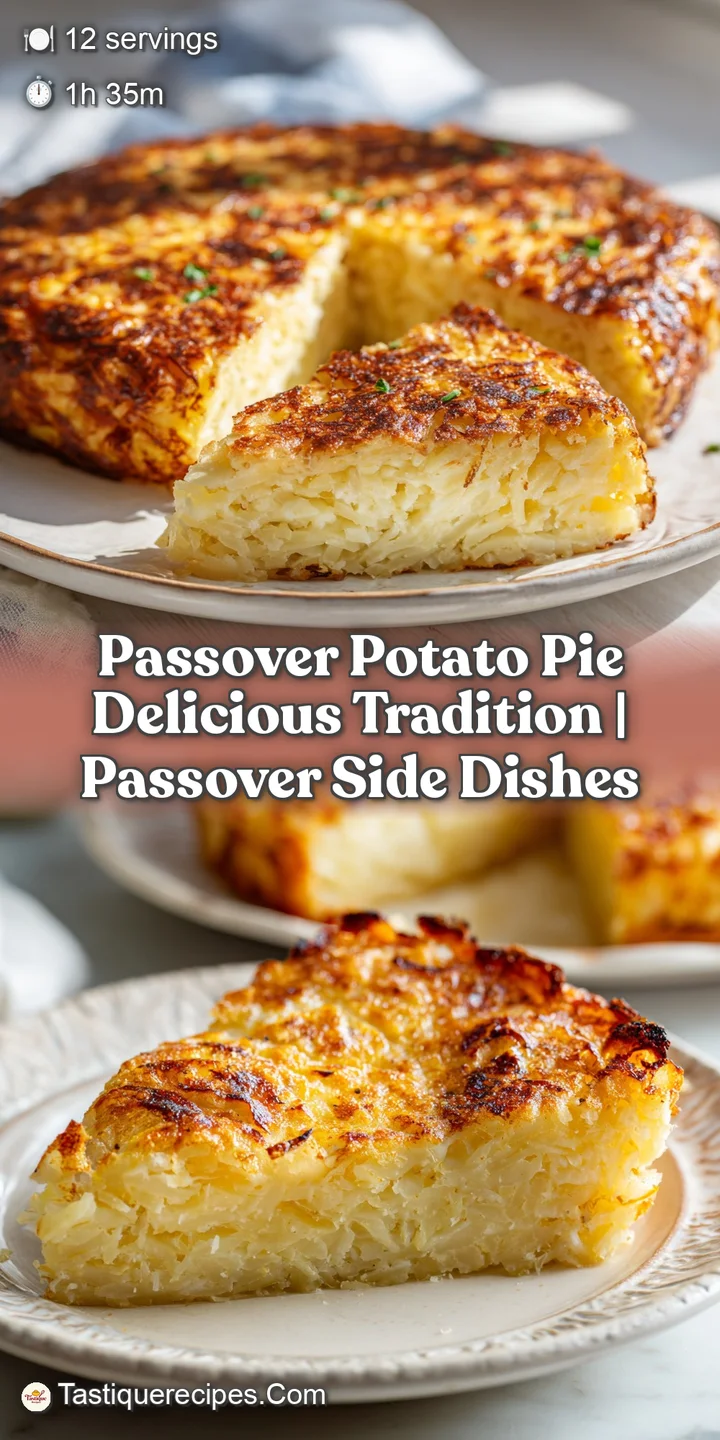 Close-up of a tender, savory potato pie, showcasing its baked golden crust.