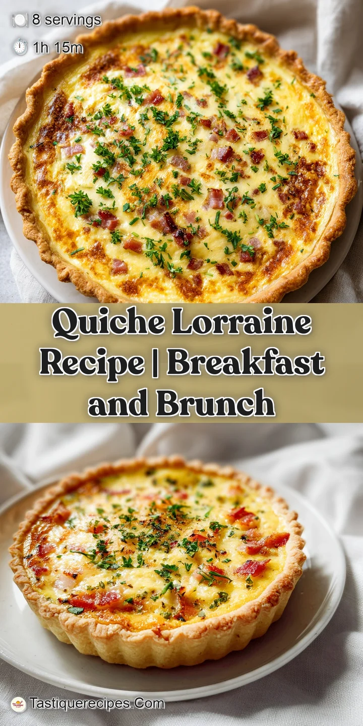 Close-up of a rich, creamy quiche filling studded with savory bacon and melted cheese.