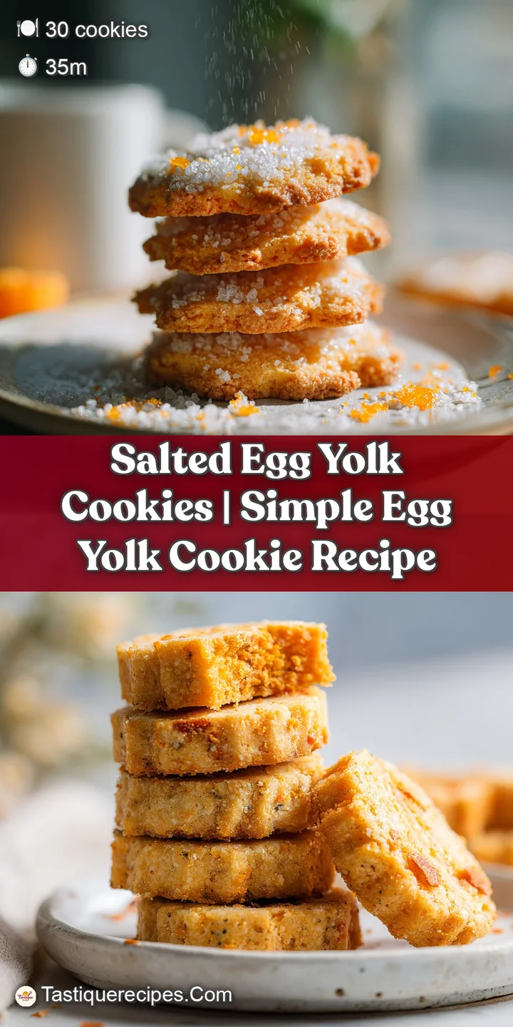 A close-up of a single salted egg yolk cookie, highlighting the flaky edges, golden hue, and enticing aroma of rice wine.