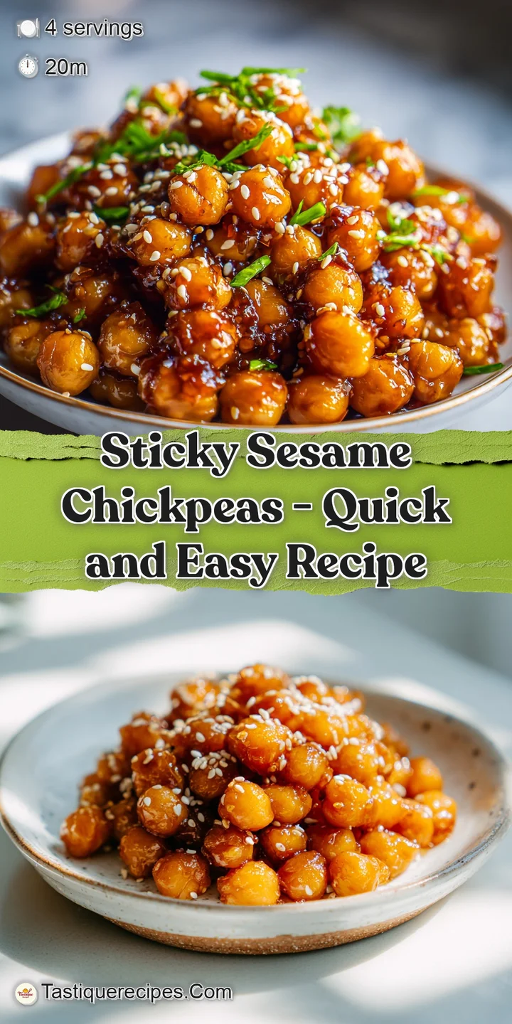 Close-up reveals the glistening, slightly caramelized texture of sesame-coated chickpeas, hinting at a sweet and savory fl...