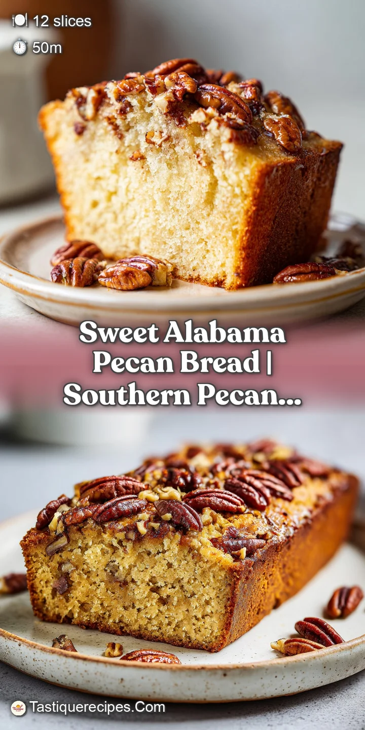 Close-up of a moist, nutty bread crumb featuring crunchy toasted pecans and a glistening, golden sugar glaze.