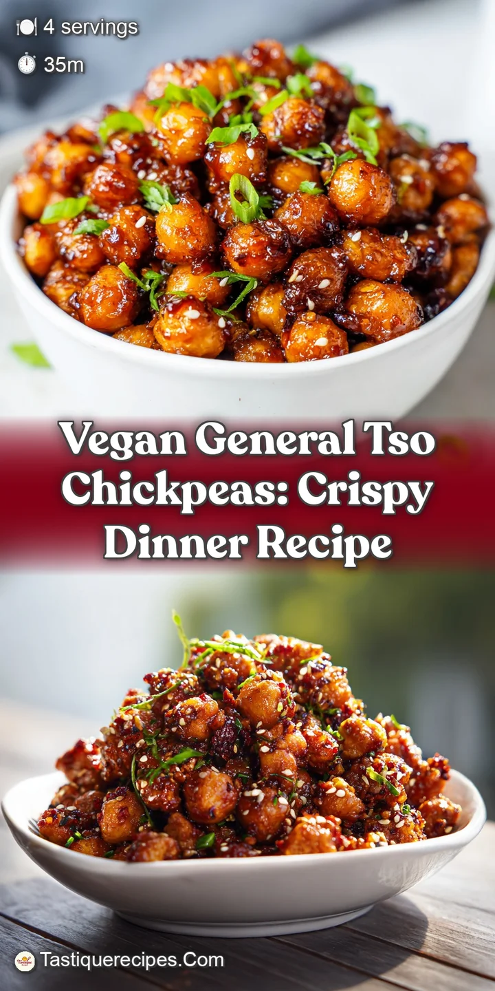 Close-up of glistening, saucy chickpeas, sesame seeds catching the light, promising a delicious, savory and slightly spicy...