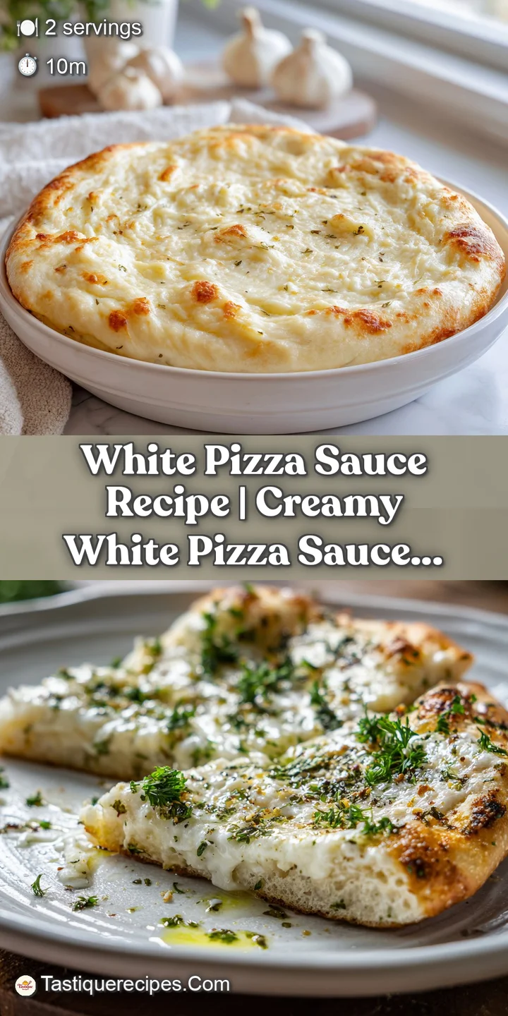 Close-up of melted mozzarella and creamy white sauce pooling on a tender pizza crust, ready to be savored.