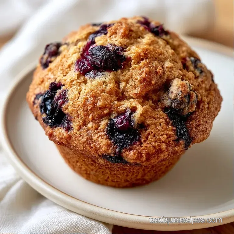 Plump muffins in white paper liners arranged on a ceramic plate beside a glass of milk and a soft linen napkin.