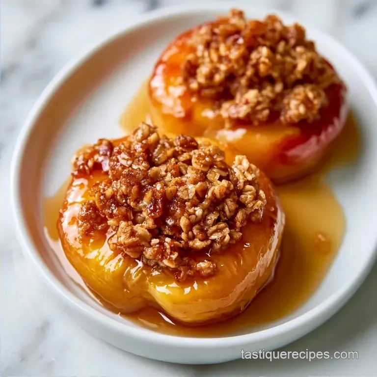 Baked Peaches with Granola and Honey