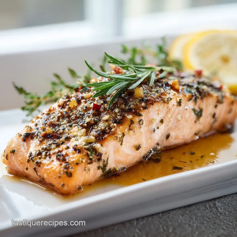 Baked Salmon with Garlic and Dijon