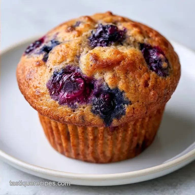 Healthy Banana Blueberry Muffins