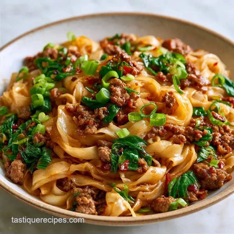 Beef Rice Noodle Skillet: Mahogany Glazed