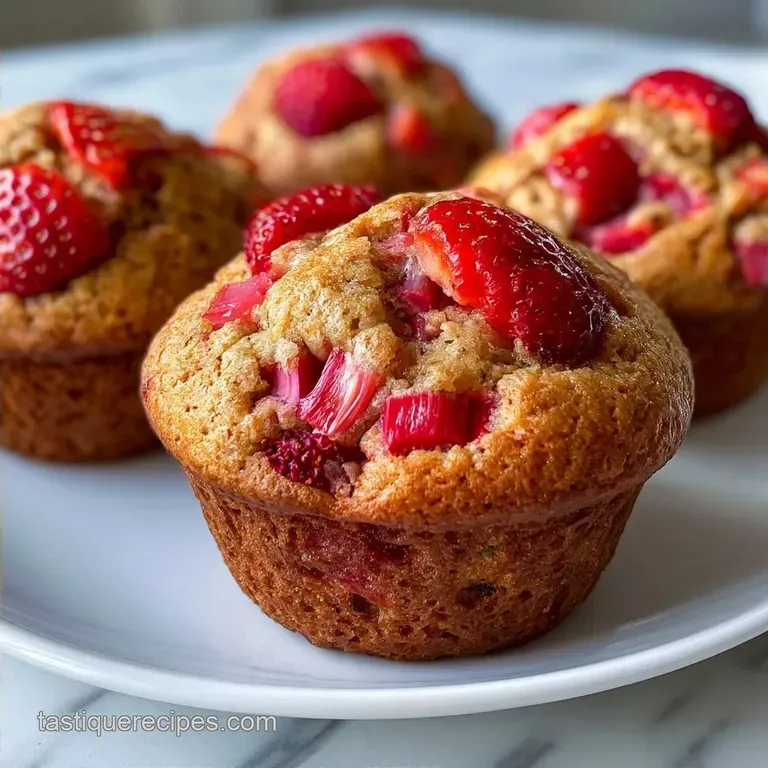 Sweet Berry Rhubarb Muffins