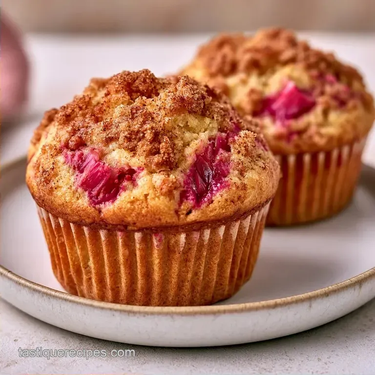 Buttery Rhubarb Dessert Muffins with Cinnamon