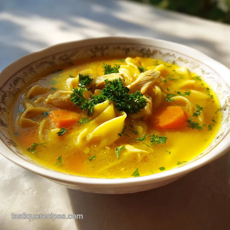 Creamy Chicken Noodle Soup: Velvety and Rich