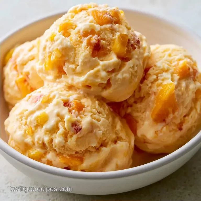 Peach Ice Cream with Condensed Milk